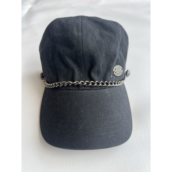 Harley Davidson Rare Black Hat Chain Y2K Retro Vintage Grunge Motorcycle - Picture 1 of 9